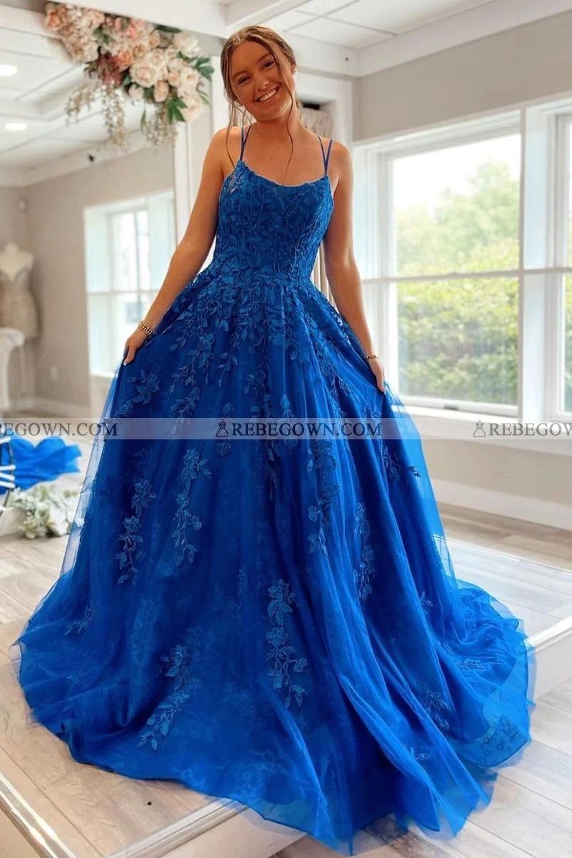 2023 Ball Gown Tulle Appliques Spaghetti Straps Sleeveless Sweep/Brush ...