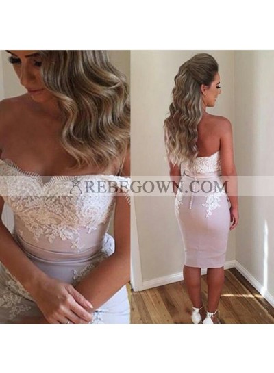 Charming Sheath Off Shoulder Knee Length Sweetheart Short Prom Dress 2022