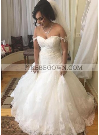 2022 A Line Sweetheart With Straps Lace Wedding Dresses