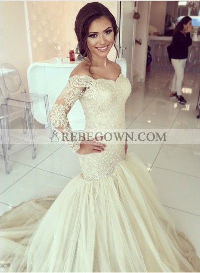 Mermaid  Off The Shoulder Lace Sweetheart Tulle 2022 Wedding Dresses