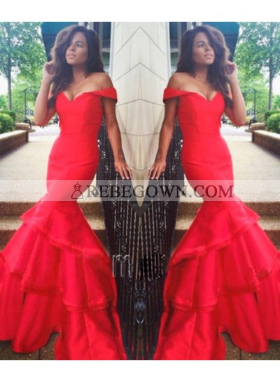 Sexy Trumpet/Mermaid  Sweetheart 2022 Satin Prom Dresses Red