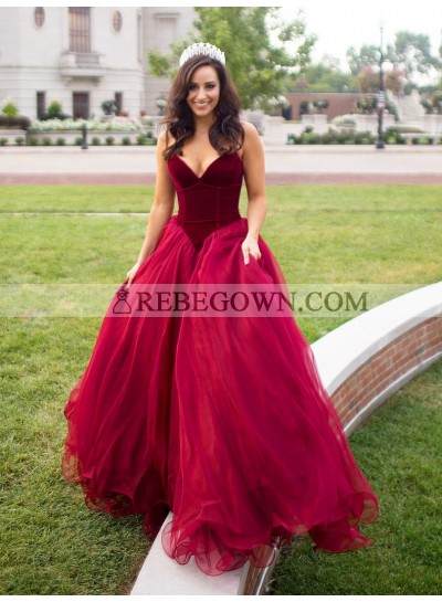 2022 Ball Gown Prom Dresses Red Organza Sweetheart