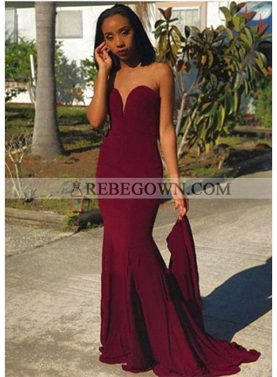 2023 Amazing Burgundy Sweetheart Mermaid  Long African American Prom Dresses