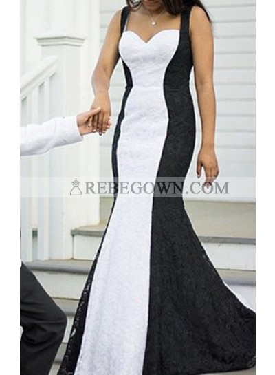 2023 Junoesque Black Prom Dresses Straps Sleeveless Backless Mermaid Lace