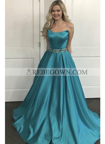 2023 Cheap Satin Princess/A-Line Prom Dresses Strapless
