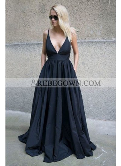 2023 Siren Princess/A-Line Satin Sweetheart Prom Dresses Black