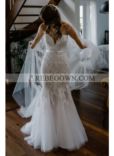 2023 Charming Sweetheart Mermaid  Tulle With Lace Wedding Dresses