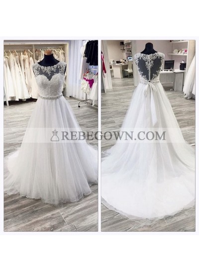 Cheap A Line Organza Wedding Dresses With Appliques