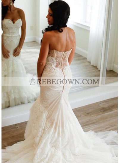 Sexy Mermaid  Sweetheart Lace Layers 2023 Wedding Dresses