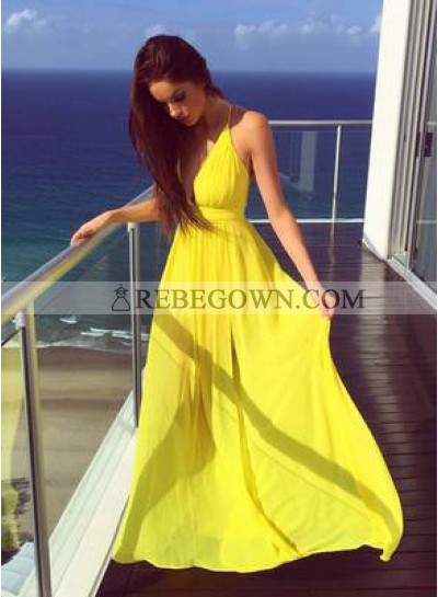 2023 Cheap Princess/A-Line Daffodil Chiffon Sweetheart Prom Dresses
