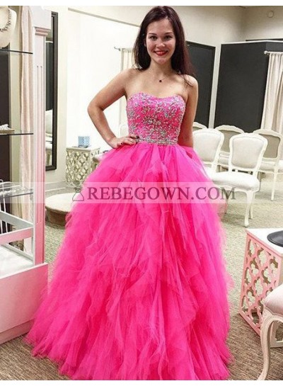 Prom Dresses Sweetheart Beading Layers A-Line Tulle