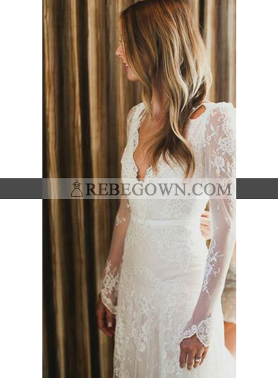 Sexy Backless Long Sleeves Lace 2023 Wedding Dresses