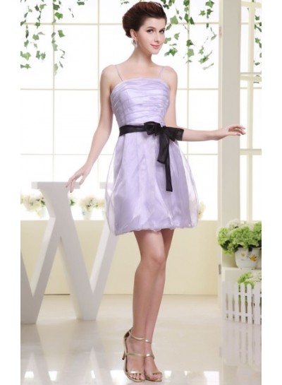 2024 Sleeveless Lilac Ruching Spaghetti Strap Bridesmaid Dresses