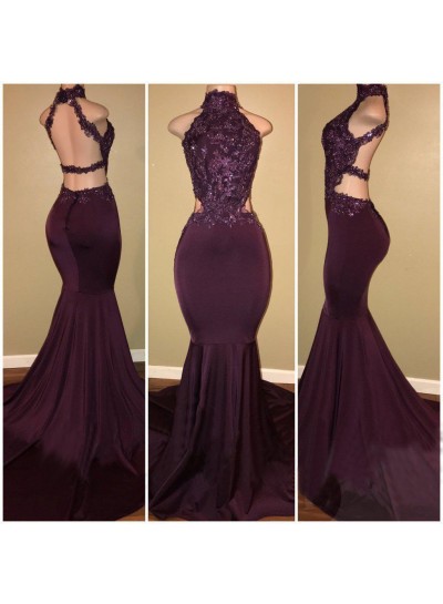 2024 Halter Sexy Sequined Mermaid  Backless Bandage Prom Dresses
