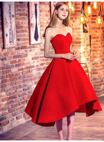 2024 Ball Gown Sweetheart Sleeveless Lace Up Tea-Length Homecoming Dresses