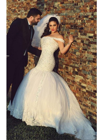 2023 Mermaid Wedding Dresses Off Shoulder Sweetheart Long Bridal Gowns