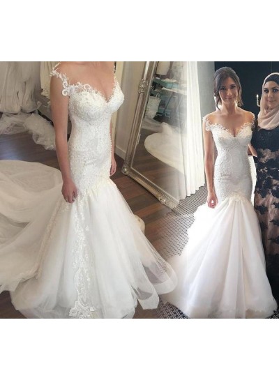 2024 Mermaid New Wedding Dresses Tulle Sweetheart Lace Bridal Gowns