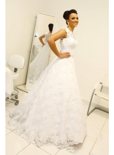 2024 Wedding Dresses Princess A-Line Lace Sweetheart Belt Elegant Bridal Gowns