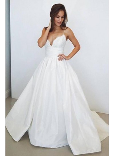 2024 Wedding Dresses A-Line Classic Sweetheart Spaghetti Straps