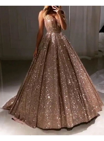 2024 New Arrival Prom Dresses Sweetheart Sequence Champagne Ball Gown