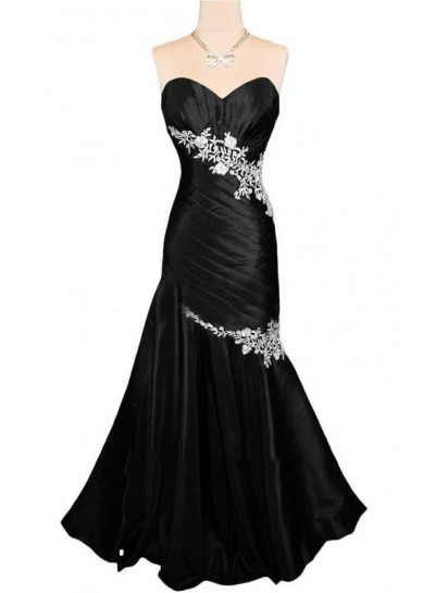Sweetheart Strapless Black With White 2020 Sheath Appliques Lace Up Back Beach Wedding Dresses