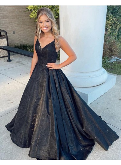 2023 Prom Dresses A Line Black Backless Sweetheart Backless Long