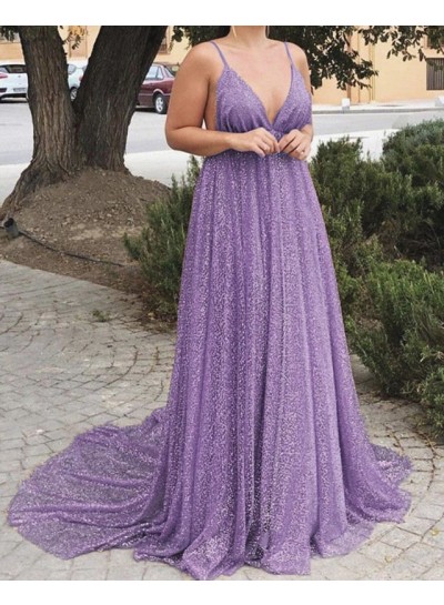 2024 Prom Dresses A Line Lilac Sweetheart Backless Long Plus Size