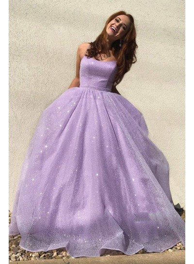 2023 Prom Dresses Lilac A Line Strapless Long