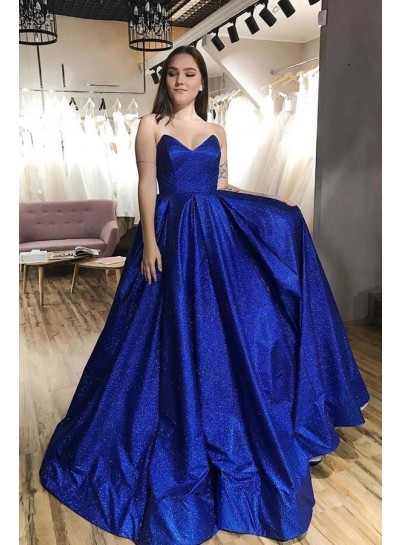 2024 Ball Gown Sequins Sweetheart Sleeveless Sweep/Brush Train Prom Dresses