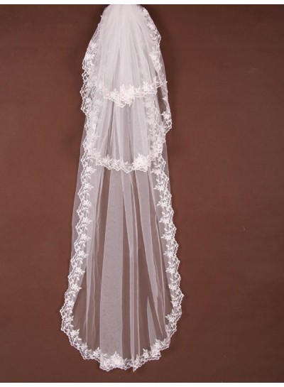 2024 Wedding Veil 3 Layer Cathedral With Lace