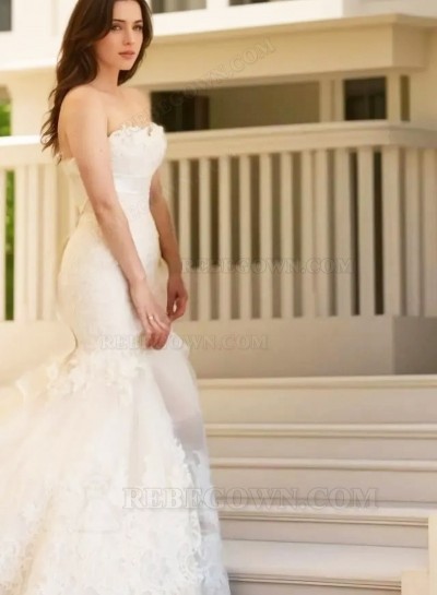 2025 Mermaid Wedding Dresses Sweetheart Bowknot Pleated Lace Bridal Gowns