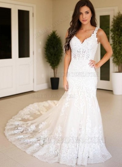 Lace Sweep Train Empire 2025 Ivory Sheath Sweetheart Long Wedding Dresses