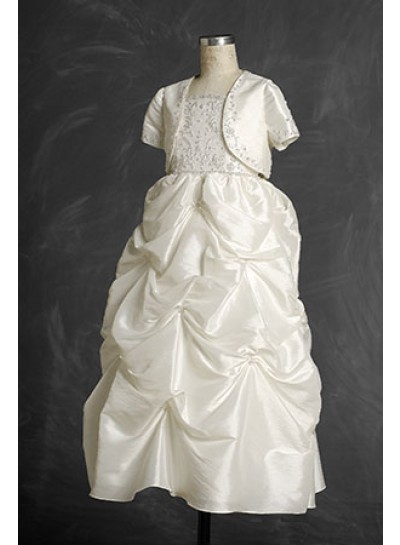 2024 New Style Princess Taffeta Floor Length Applique Hot Sale First Holy Communion Gown / Dresses