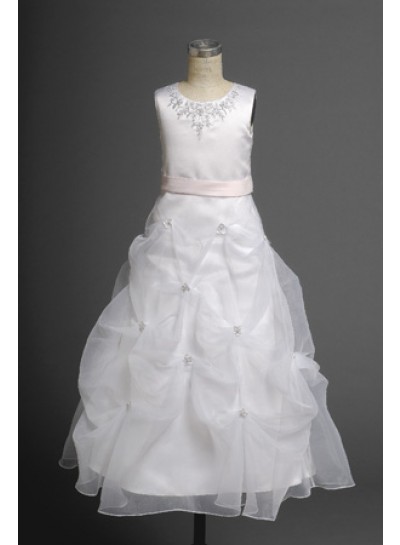 Cute 2024 New Style Round Applique A-line Actual First Holy Communion Dresses 