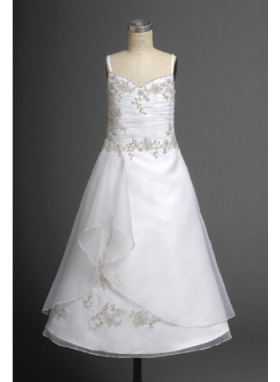 Alluring A-line Hot Sale V-neck Flower Girl Actual First Holy Communion Dresses 