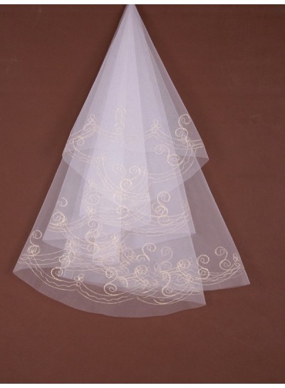 2024 Wedding Veil Attractive 2 Layer Waltz With Embroidery