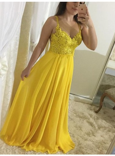 2022 Cheap Princess/A-Line Daffodil Chiffon Sweetheart Prom Dresses