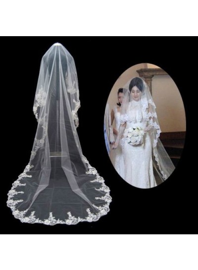 2024 Wedding Veil Nice Cathedral With Embroidery