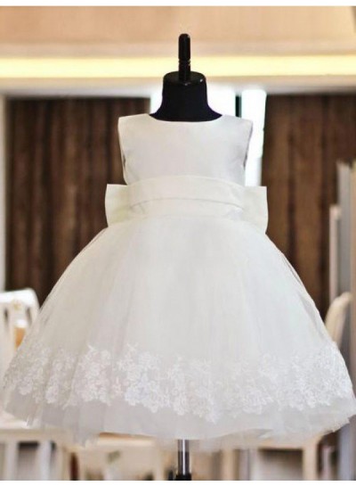 2024 A-line/Princess Scoop Lace Sleeveless Long Organza First Holy Communion Dresses / Flower Girl Gowns