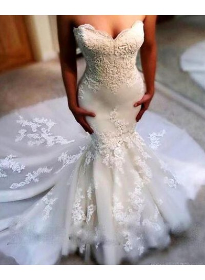 Sexy Mermaid  Sweetheart 2024 Wedding Dresses With Appliques