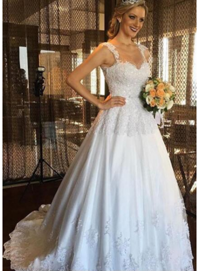 Classic A Line Sweetheart With Straps 2022 Wedding Dresses With Appliques