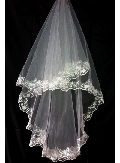 2023 Wedding Veil Very Nice Elbow With Embroidery
