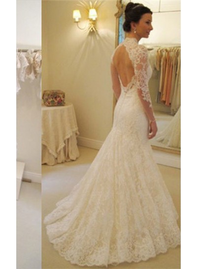 Charming Lace Sheath Long Sleeves Sweetheart 2023 Wedding Dresses