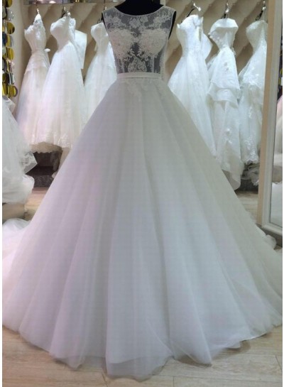 2023 New A Line Tulle Sweetheart Wedding Dresses