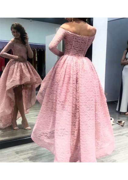 long sleeve off the shoulder ball gown